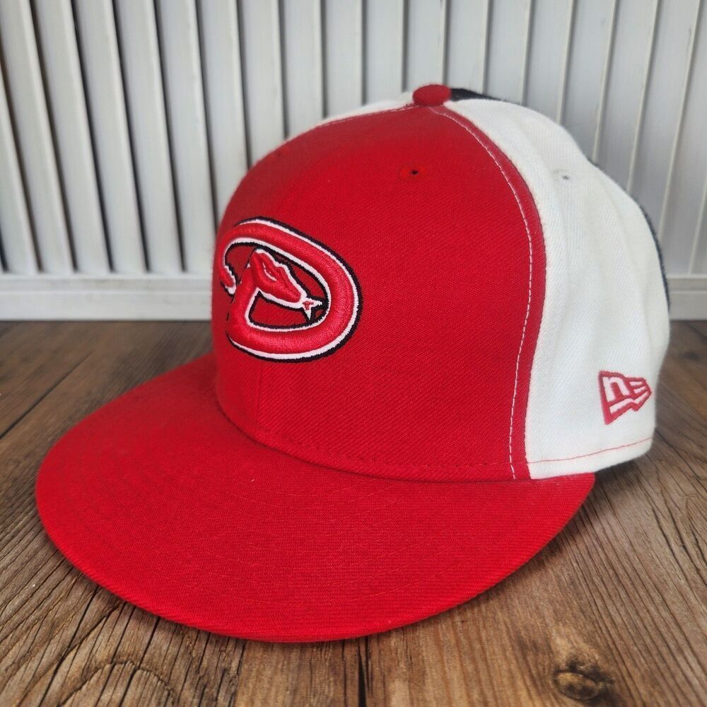 Arizona Diamondbacks New Era 59fifty Fitted Sz 7 3/4 Hat Cap Red White Black MLB